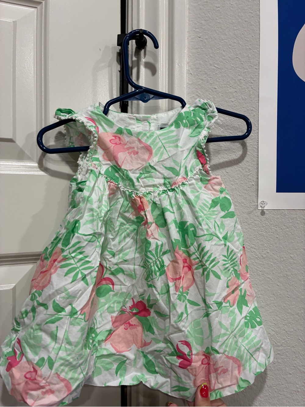 Girls' Pink & Green Floral Sundress